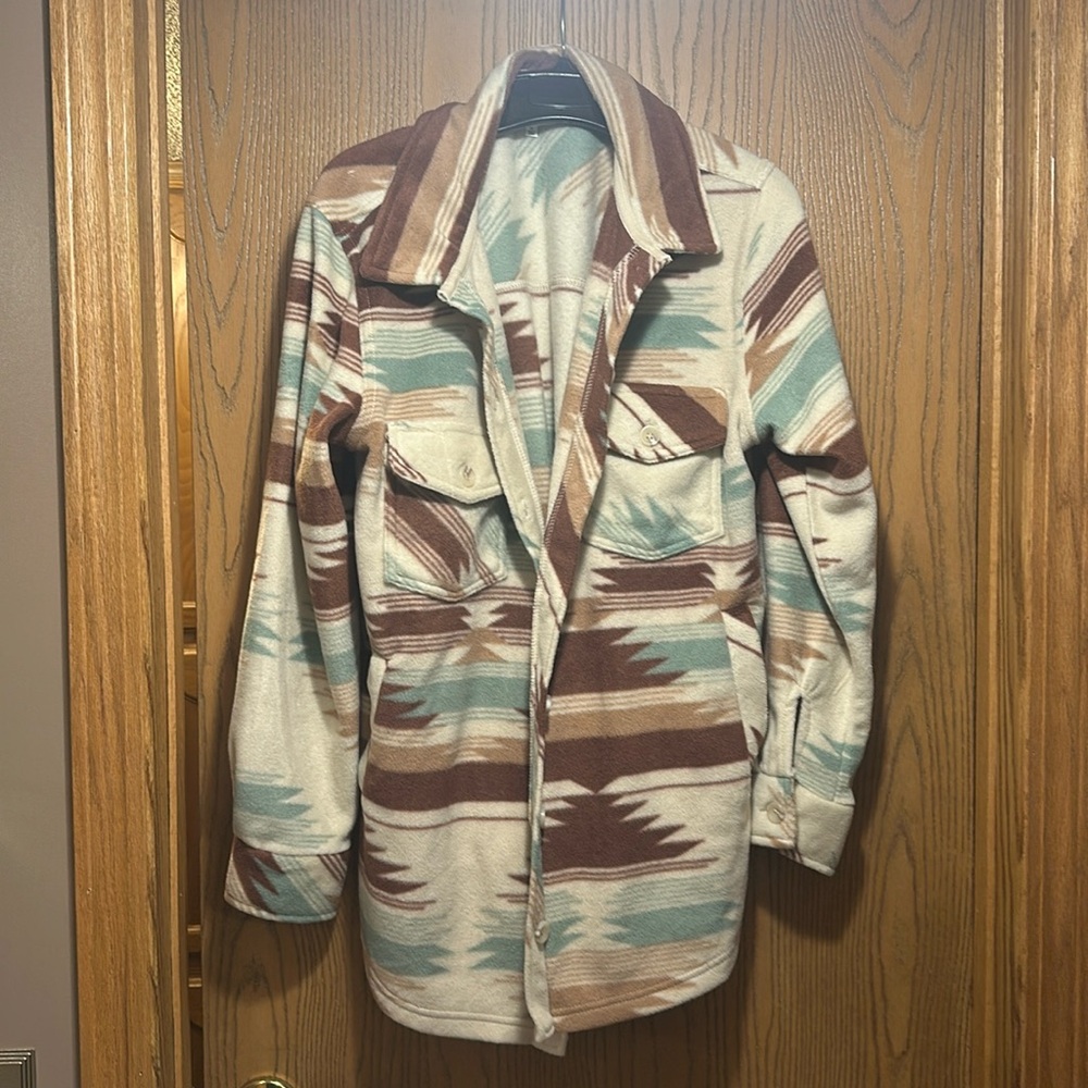 Weekends Everyday Button Up Fleece Jacket